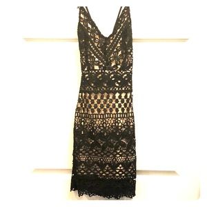 LULUs black midi dress